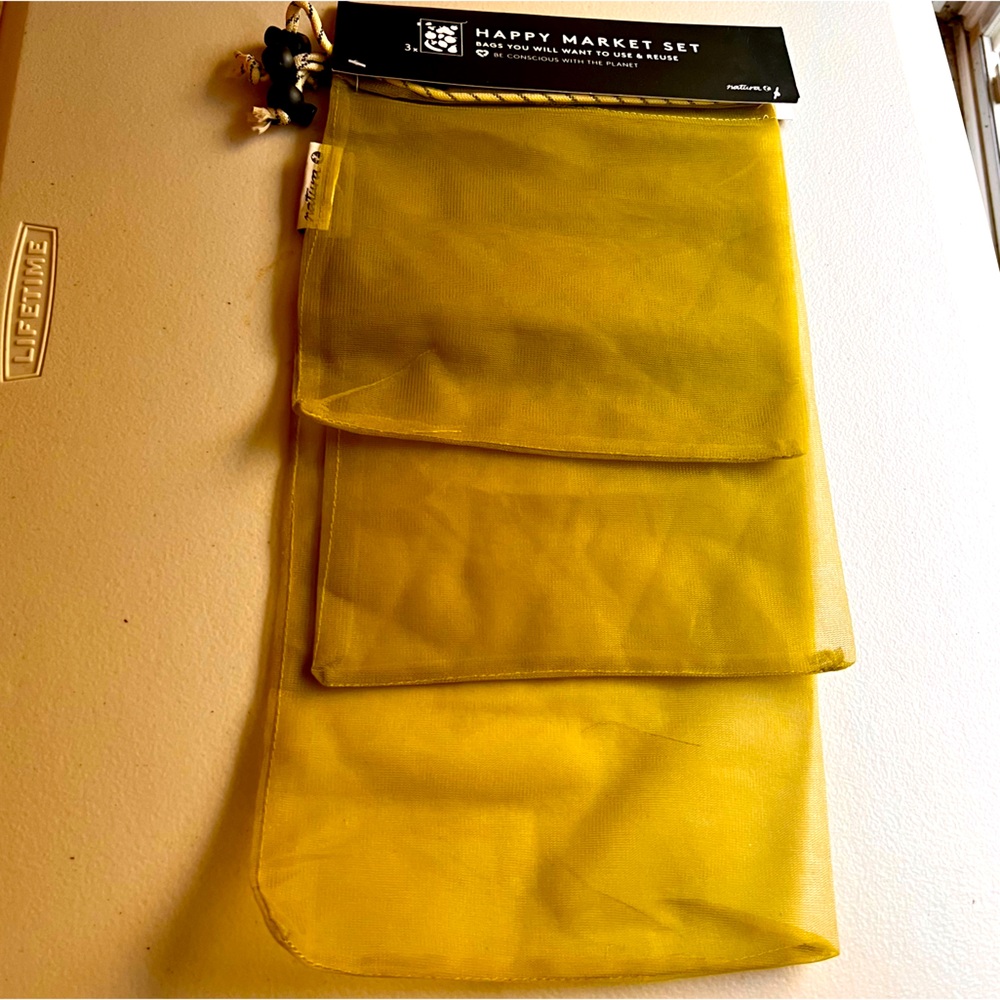 Produce Shopping Storage bag set 3 Sizes Natura Reusable Drawstring Happy Market